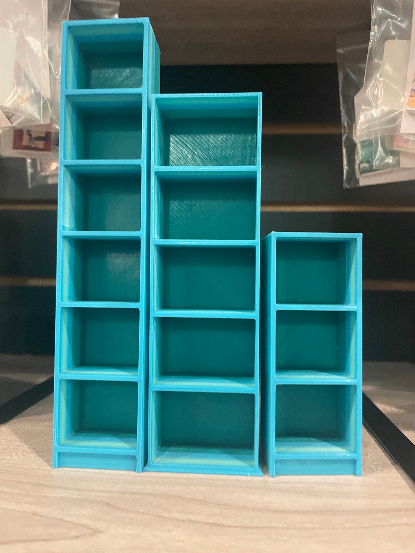 Sets of 3 or 4 Cute & Trendy 3D printed Lil’ Library Shelves