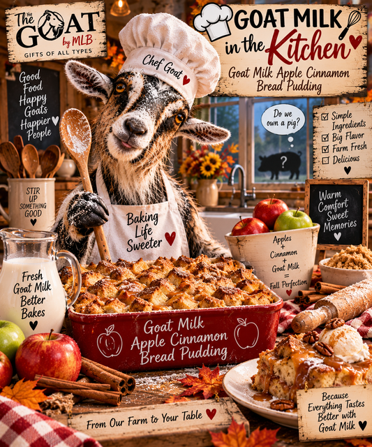 🥛 GOAT MILK IN THE KITCHEN 🍎 Goat Milk Apple Cinnamon Bread Pudding