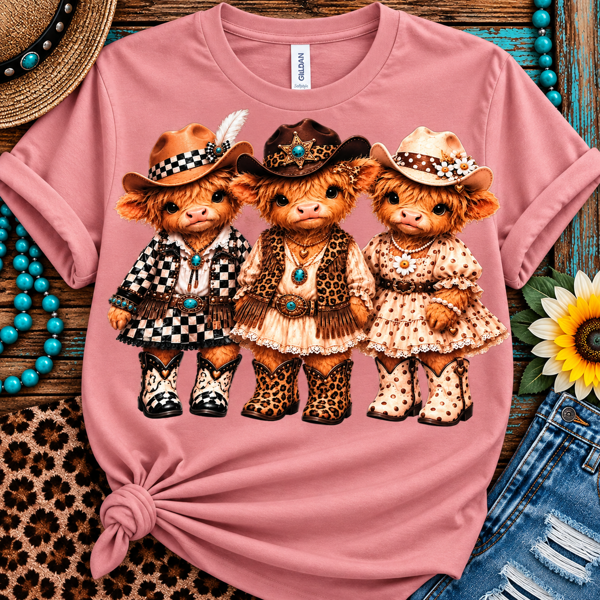 Western & Country DTF Transfers | Highland Cows, Cowgirl Ducks, Bows & Bucks | Ready to Press
